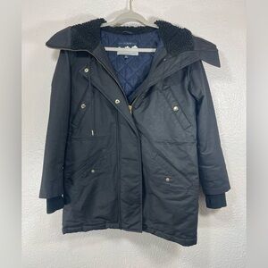 J. Crew Perfect Winter Parka Women’s Small Water Black Hooded Snow Ski Jacket